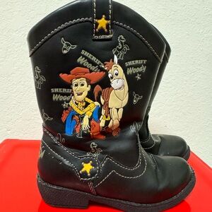 Disney Pixar TOY STORY Woody Bullseye • Boys' 8M • Black Cowboy Boots.